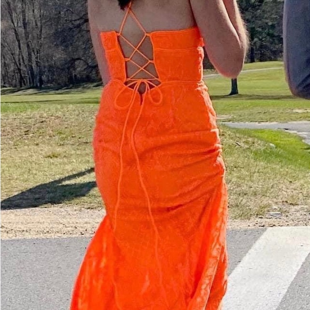 Orange, Size 4 Prom Girl prom dress. Only worn once.